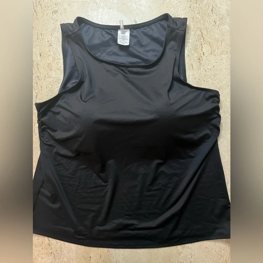Land’s End 3 Piece Swim/ Athletic Outfit Black Size 22W Top/Skort/Shorts